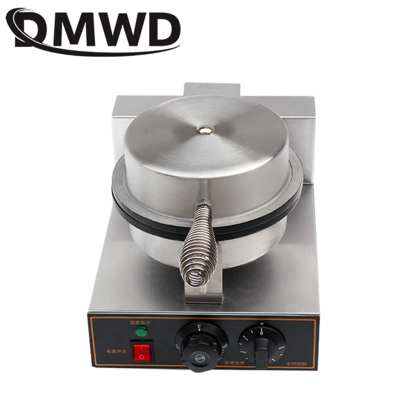 DMWD 110V/220V Electric Ice Cream Cone Maker Cone Baking Pan Machine Crepe Crispy Egg Roll Baker Waffle Cake Bakeware EU US