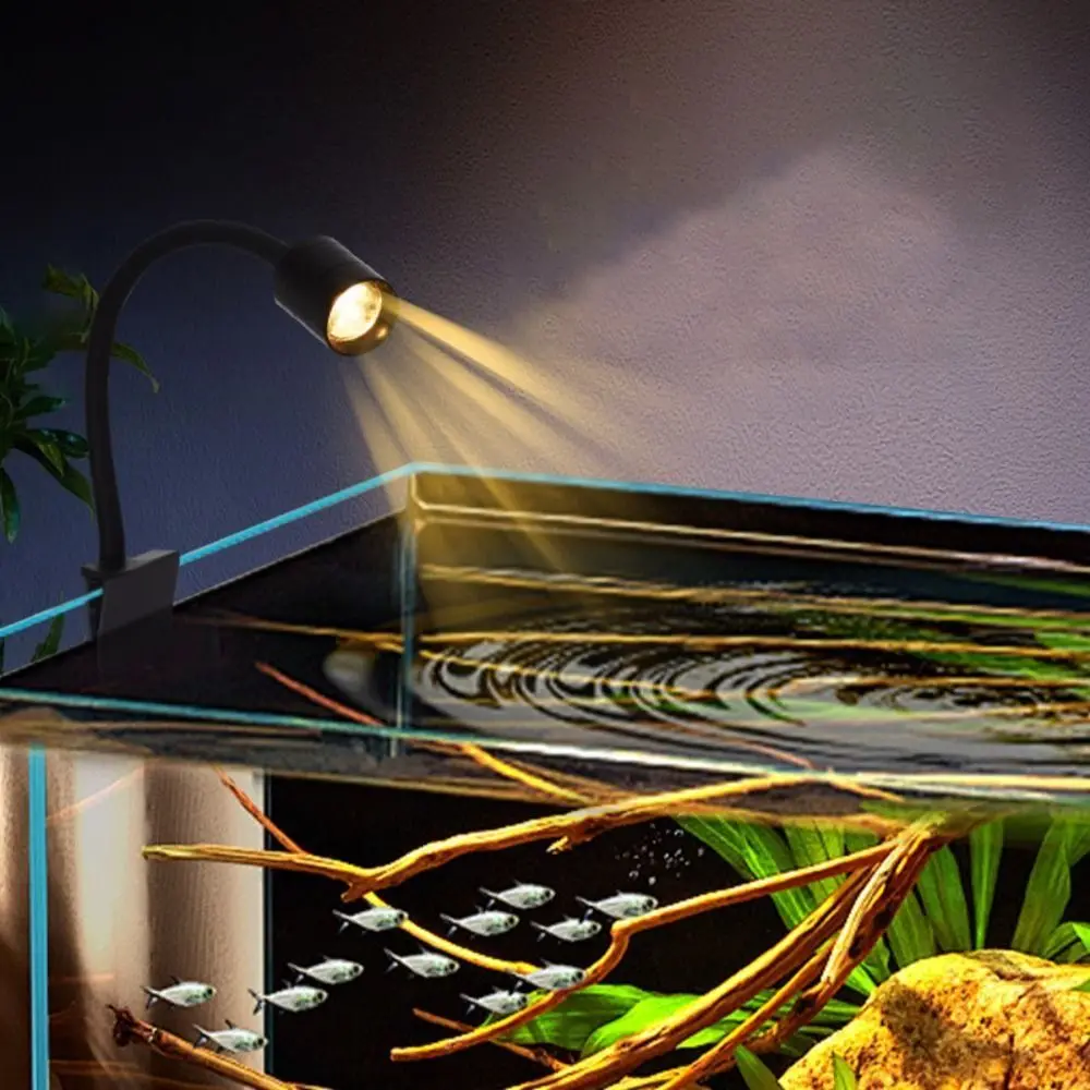 

Adjustable Zoom Mini Clip-on Aquarium Lamp 360 Degree Rotation 3W Adjustable Focus Spotlight USB Energy Saving