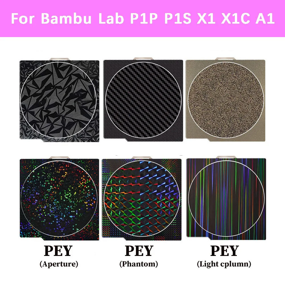 

257x257 Build Plate For Bambu Lab P1P P1S P2S X1 X1C Build Plate Pei Spring Steel Sheet PET PEO PEY PER H1H Sheet For Bamboo A1