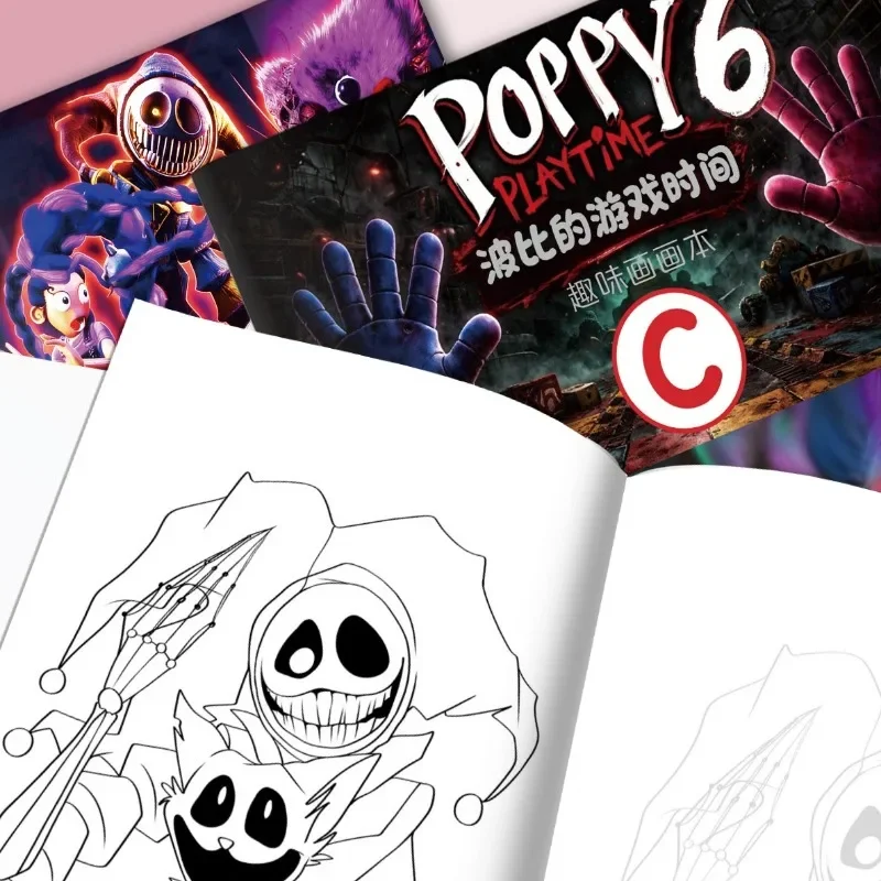 Cute Game Poppy Playtimes Series Drawing Book Cartoon Character Creativity Children Drawing Coloring Book Stationery view 2