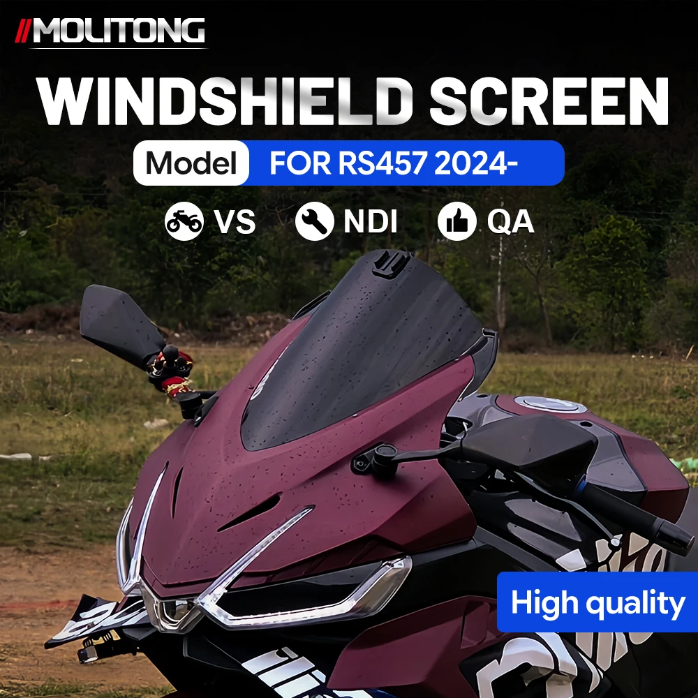 Комплект акриловых накладок на ветровое стекло для мотоциклов Aprilia RS457/RS 457 2024/2025. Доступны в прозрачном, черном и сером цветах.