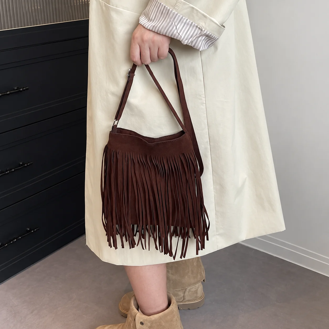 Women'S Tote Bag Medium Shoulder Tote Bag Multi Way Handbag Faux Suede Casual Handbag For Daily Occasions Daily Commuting
