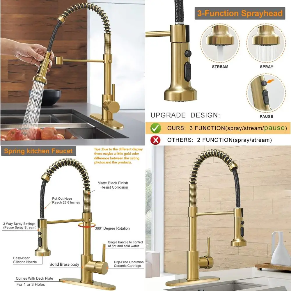 

Высокий кухонный смеситель с выдвижным изливом, коммерческий смеситель для раковины для автодомов с одной ручкой, 3-функциональный смеситель для прачечной с одной ручкой, матовый