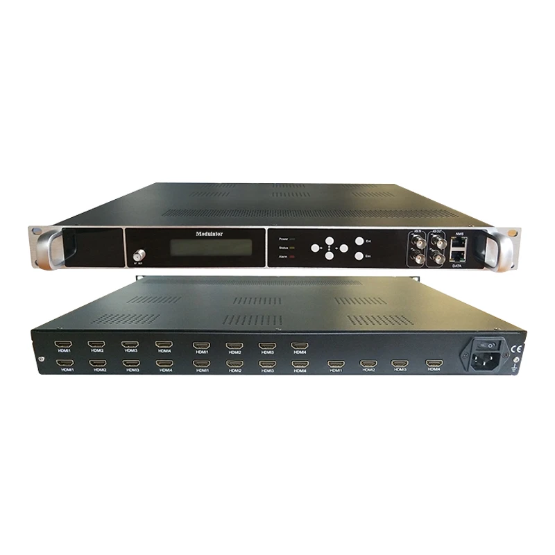 Multiple HD to DVB-T/ISDBT/DVB-C/ATSC RF encoder modulator digital headend