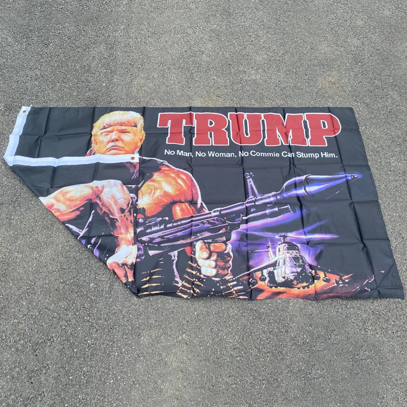 aerlxemrbrae   90X150cm Trump Flag  Creative Trump Gun Pattern American Hanging  President USA Polyester Printed Banner