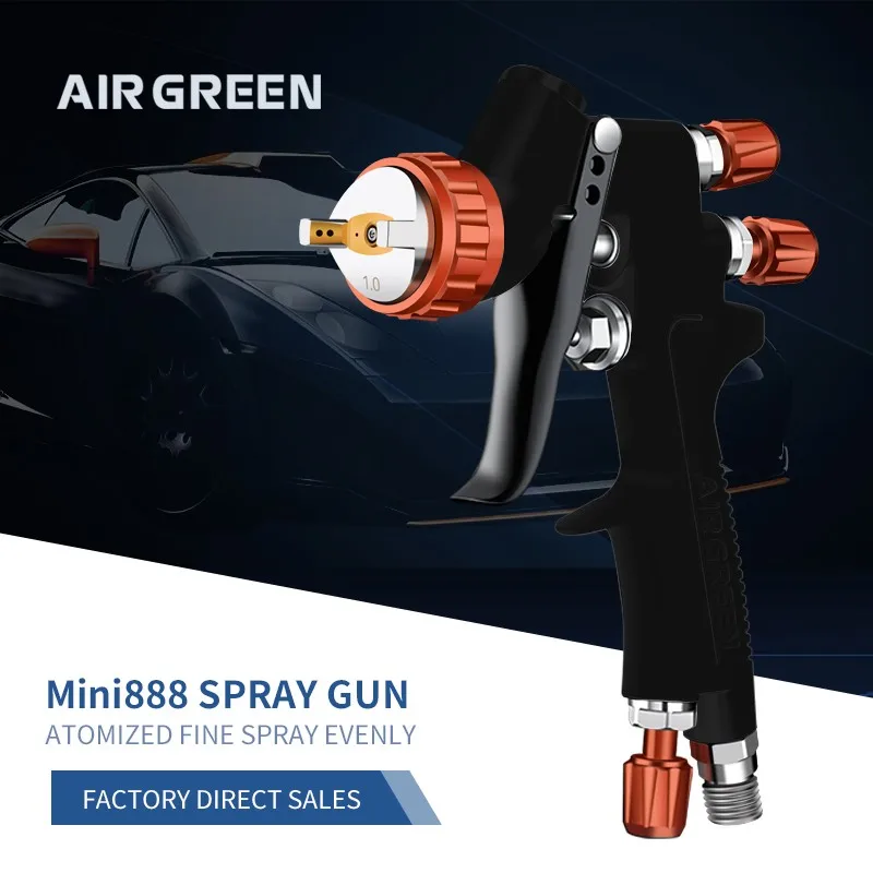 AIR GREEN Finish Repair Spray Gun mini888 1.0MM Nozzle Size HVLP Paint Repair Spray Gun