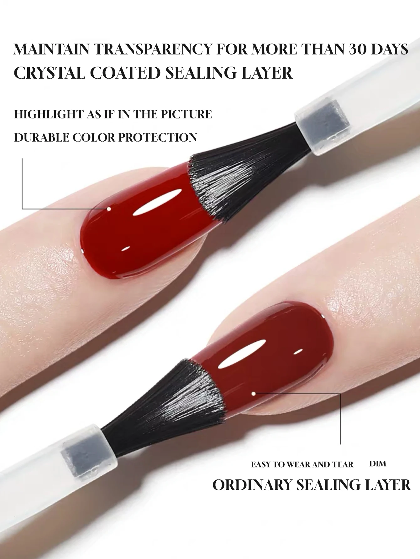 1 pz 15 ml top coat in vetro di lunga durata top coat in gomma trasparente LED UV rafforzare le unghie smalto gel con finitura superiore lucida