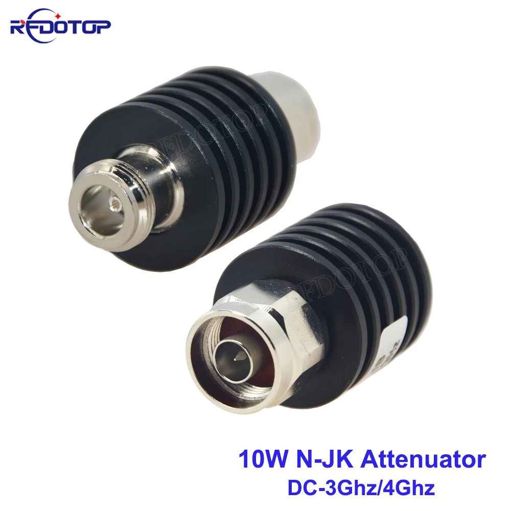 10W N-JK Attenuator N Male Plug to N Female Jack DC-3GHz/4GHz 1db.2dB.3db.5db.6db.10db.15db.20db.25db.30db.40db RF Coaxial Power