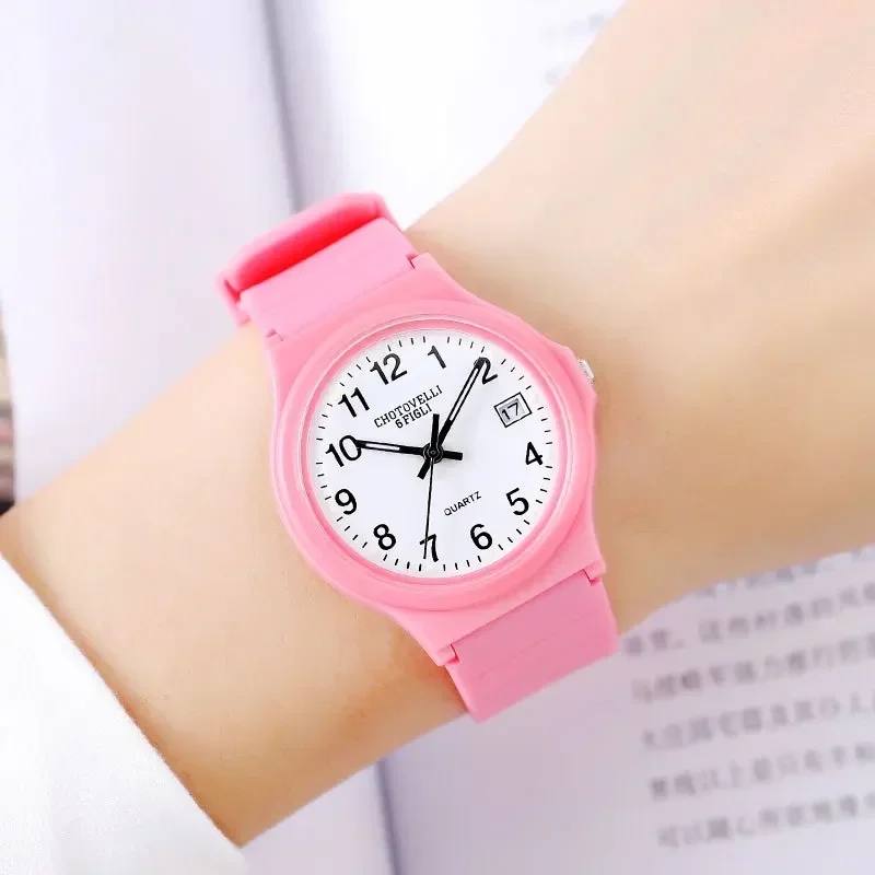 Fashion Waterproof Calendar Student Quartz Watches Casual Sport Silicone Strap Quartz Wristwatch for Women and Men Calvin Klein