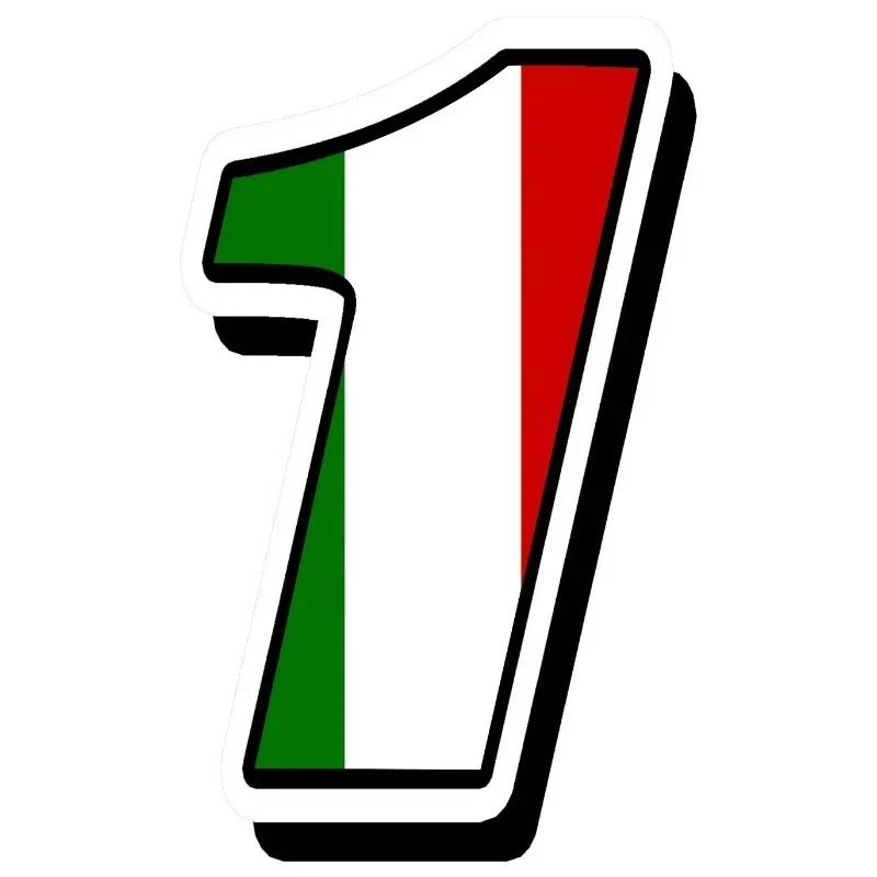 2Pcs Italian Flag Racing Number Vinyl Stickers Waterproof For Car Motorcycle Off‑road Fuel Tank Body Decor Holiday Gift