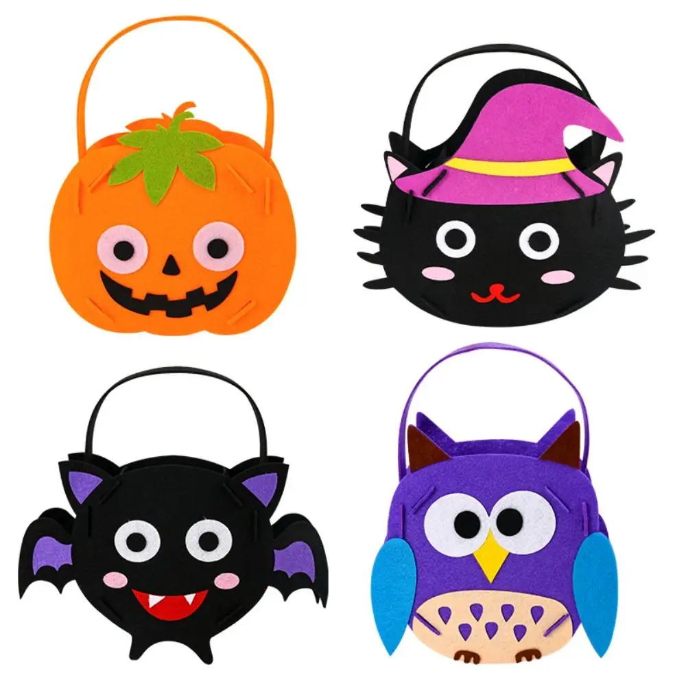 Storage Bucket Halloween Candy Bag Halloween Decoration Trick Or Treat Halloween Bag DIY Material Ornament Gift Basket Pumpkin