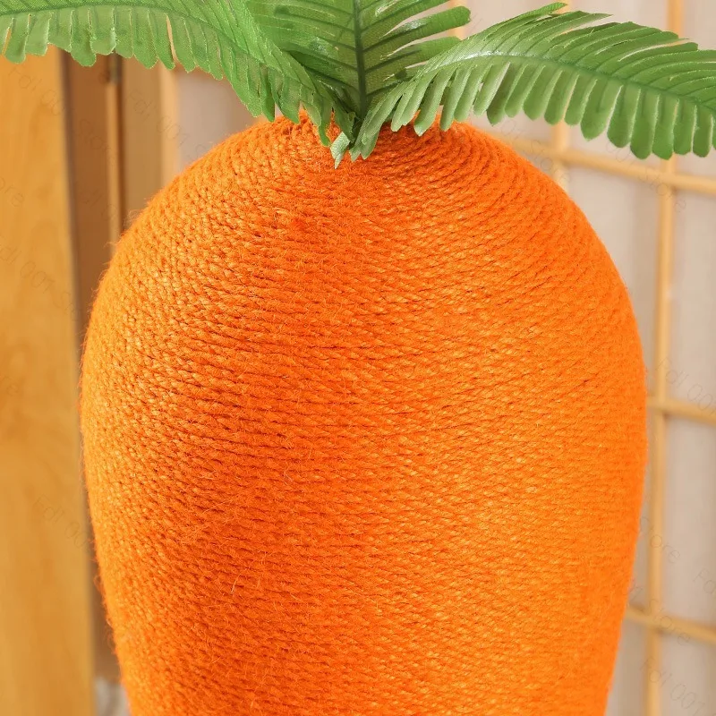 Extra Large Carrot Cat Scratching Post Sisal Pet Claw Grinding Toy Integrated Cat Tree Wear Resistant Cat Scratcher