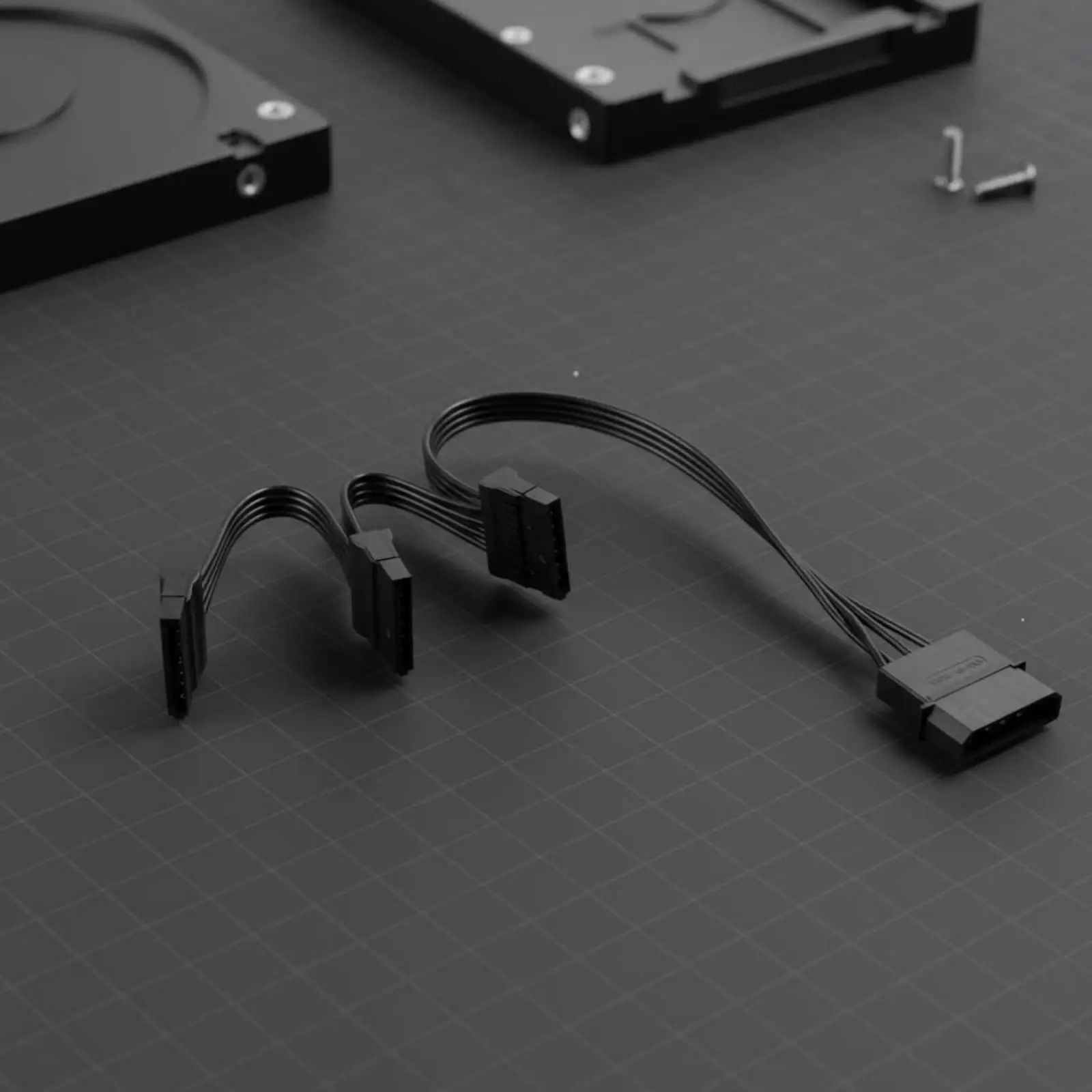 Sata Power Cable 4 Pin to 3 Way Sata Adapter Oxygen Free Copper Stable Converter for Desktop Hard Drive
