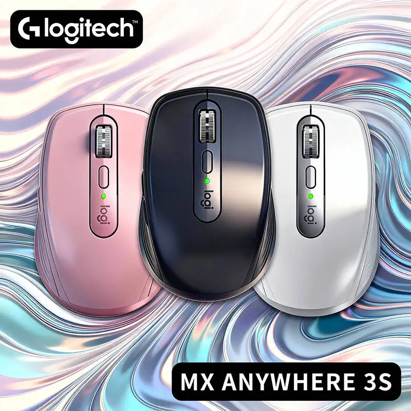 High-Precision Logitech MX Anywhere 3S - 8K DPI, MagSpeed Hyper-Scroll, 3-Device Bluetooth, USB-C Fast Charge, Office Ready