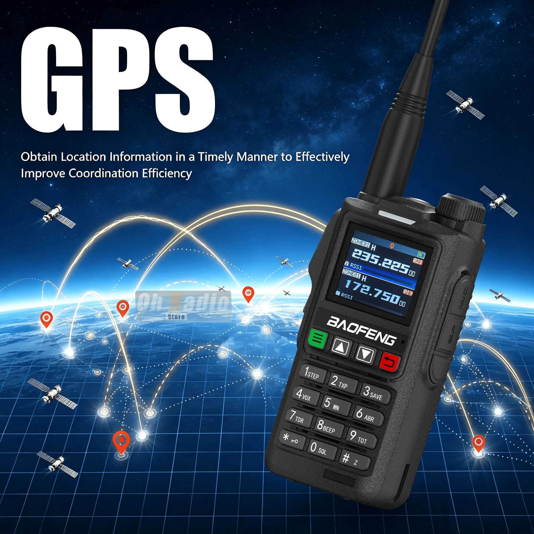 Baofeng UV-18H GPS Walkie Talkie Multi-Band Wireless Copy Frequency Support Type-C Charge Long Range Two Way Radio UV-18 Pro GPS