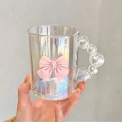 Creative Glass Cup Multi-Color Bubble Luxury Straw Cup Household Handgrip Home Office Drink Water Juice Cup with Handle Mug