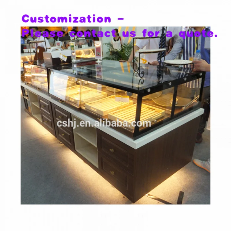 

custom.Island Bakery/bread Display Cabinet showcase with Lighting