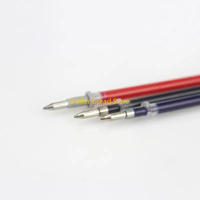 W89C 10PCS 0.38mm 0.5mm 젤 잉크 볼트 펜 리필 검은 블루 레드 문구 공급