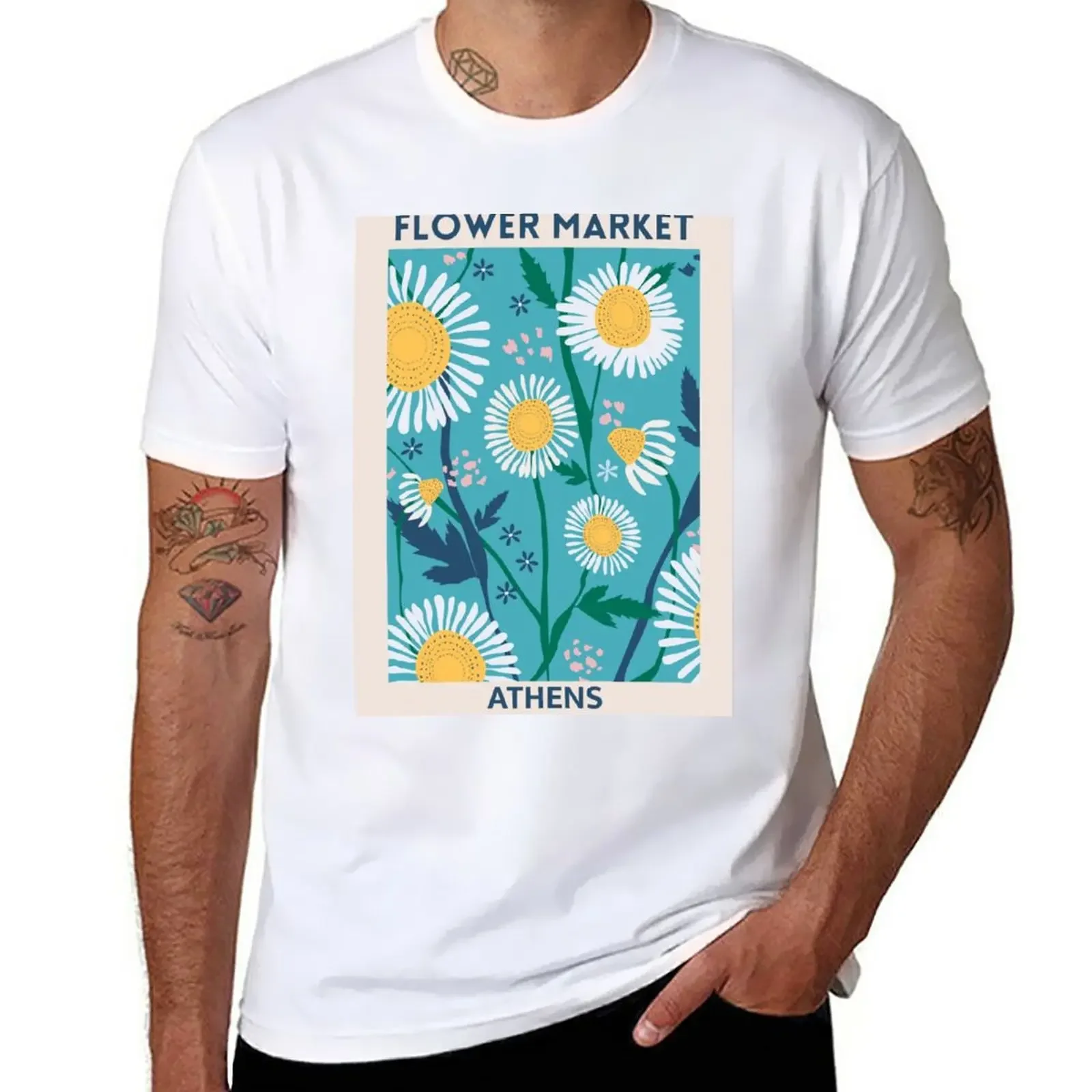 Flower Market T-Shirt vintage anime shirt plain slim fit t shirts for men