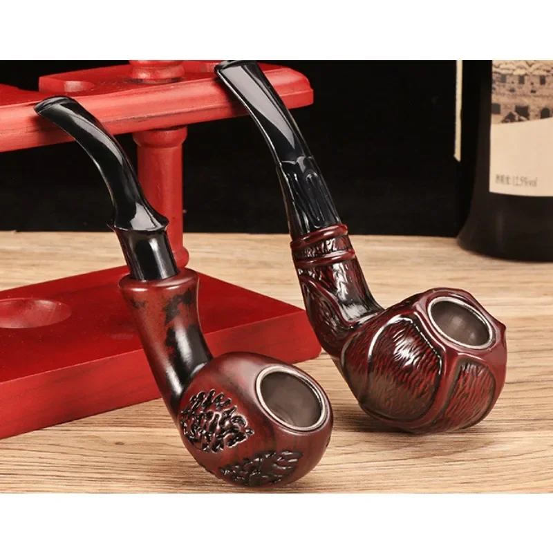

Resin Carving Smoking Pipe with Removable and Washable Filter Classic Tobacco Pipe for Smoking Accessories