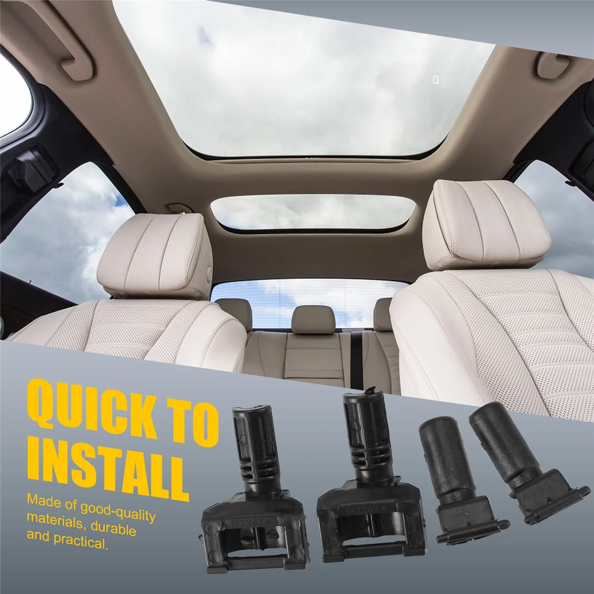 #697B 1 Pair 2127820047 2127820147 Car Sunshade Rear Bracket for MERCEDES BENZ E W212 (ABS)