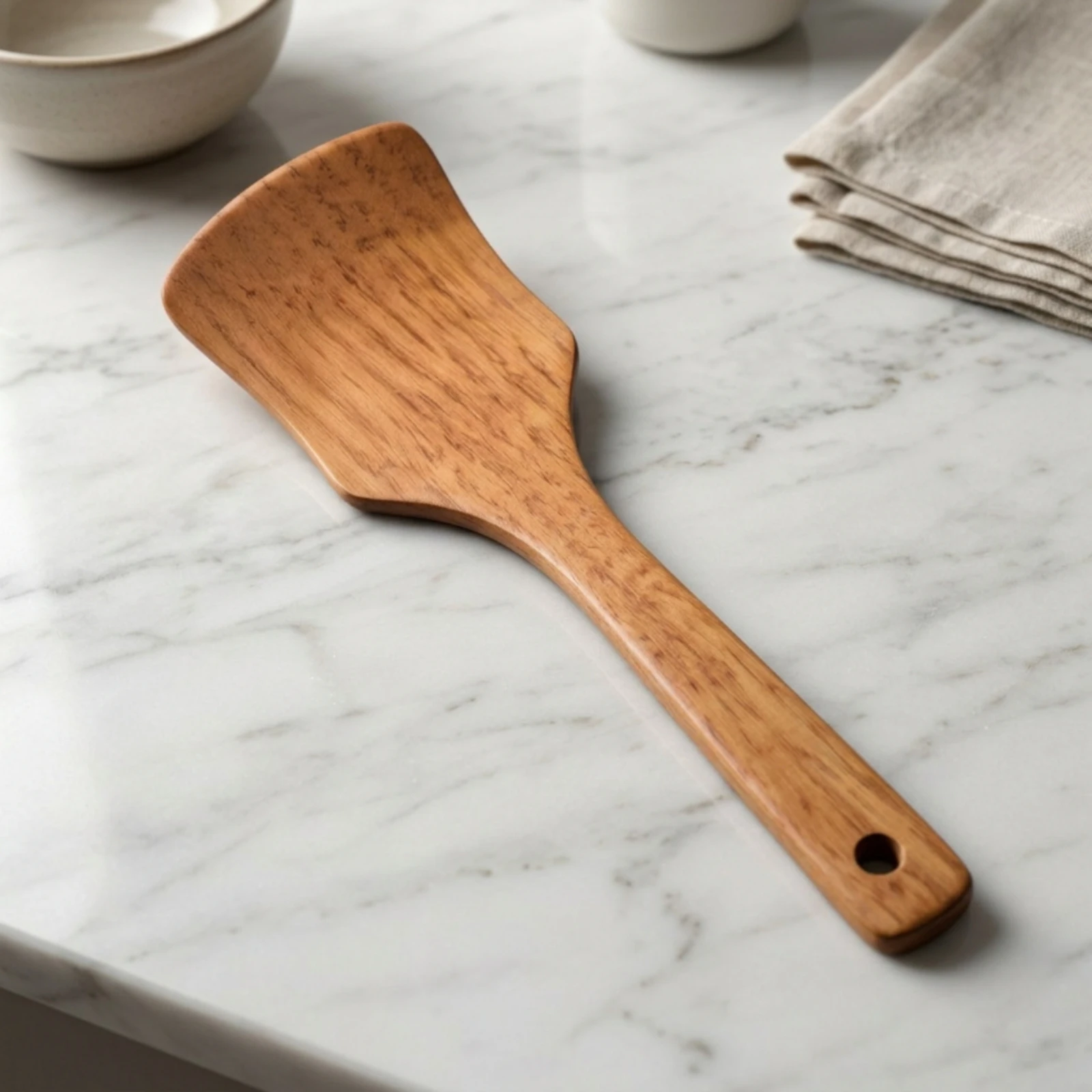 Wooden Cooking Spatula Heat Resistant Wooden Spatula with Long Handle Turner Scratchwithout Scratches Utensil Easy to Clean