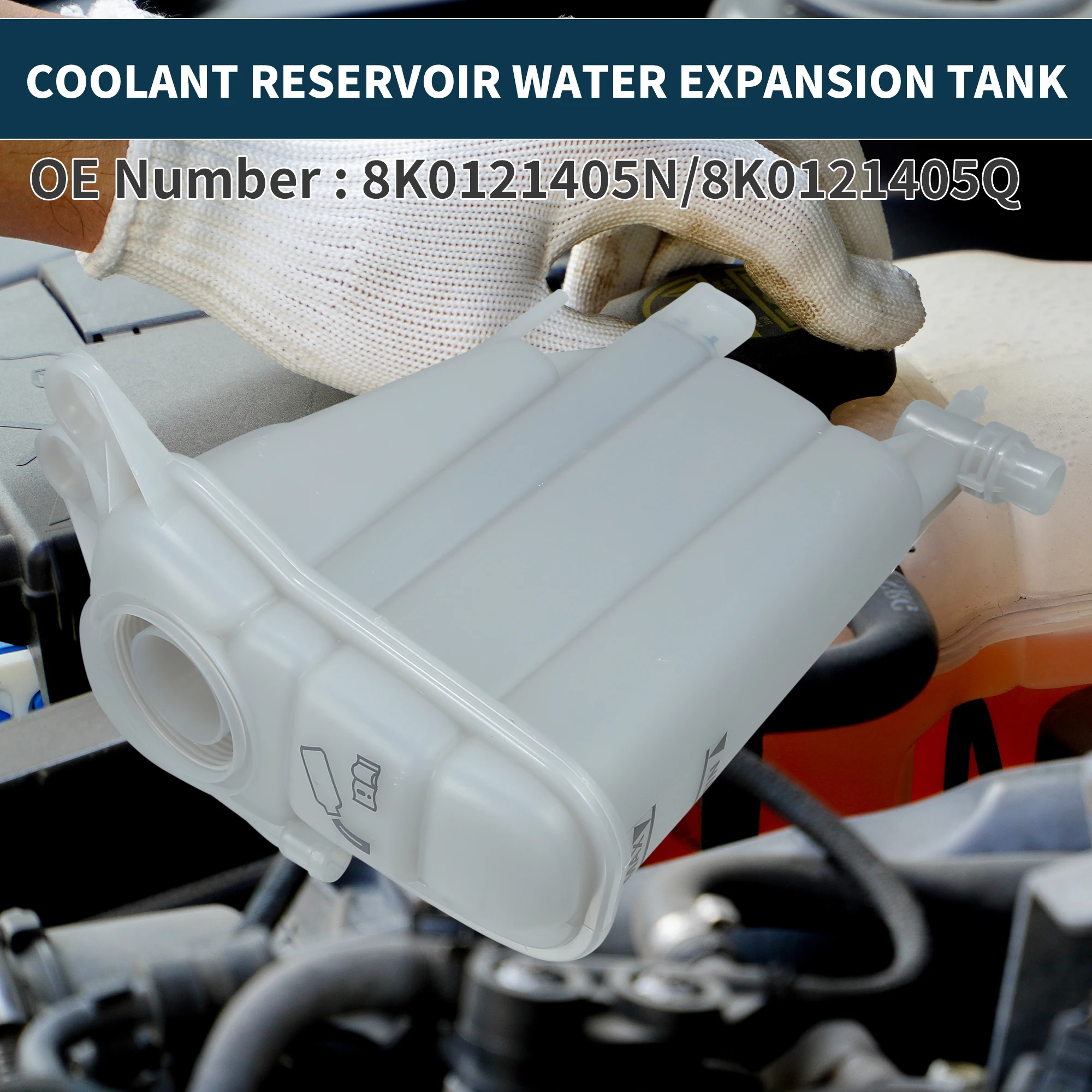 UXCELL Coolant Reservoir Water Expansion Tank for Q5 Sturdy No.8K0121405N Coolant Radiator Reservoir Bottle with Sensor