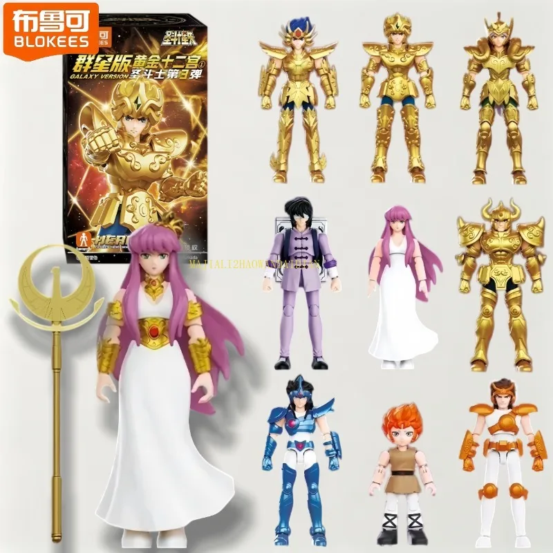 BLOKEES Saint Seiya Galaxy Version 3nd Building Block Man Assembly Toy Athena Cygnus Hyoga Draco Shiryu Model Birthday Gift