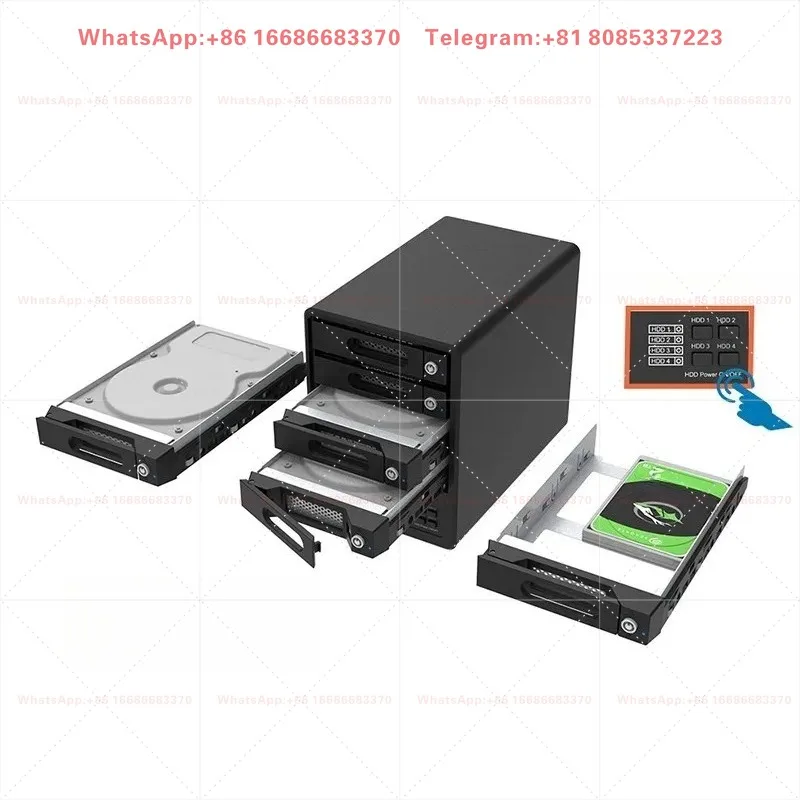 GT5640-B31 4-Bay Hard Drive Enclosure USB3.2 Gen2 Type-C For 2.5/3.5 Inch SATA III HDD SSD JBOD Data Storage Backup Case