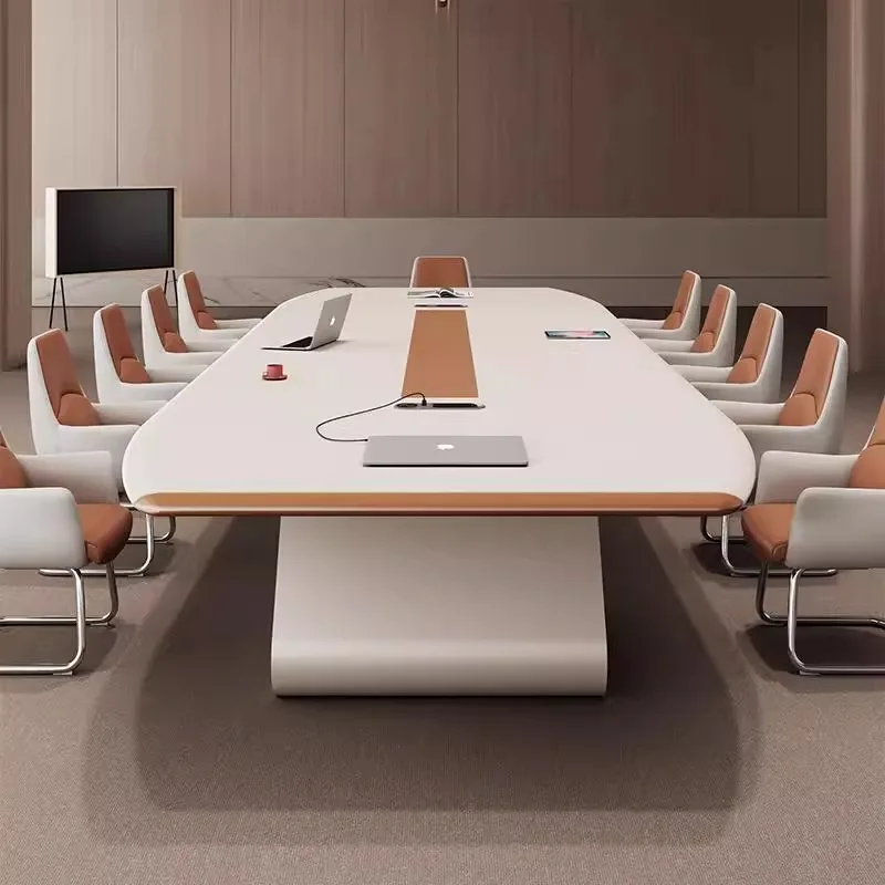 Modern Design Wood And Metal Office Furniture Conference Table And Chairs For Home Office Or School For Meeting Rooms