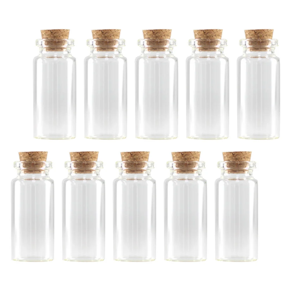 100 Pcs Snap Cork Bottle Mini Jam Apothecary Glass Bottles for DIY Storage Can with Stopper Small Jar