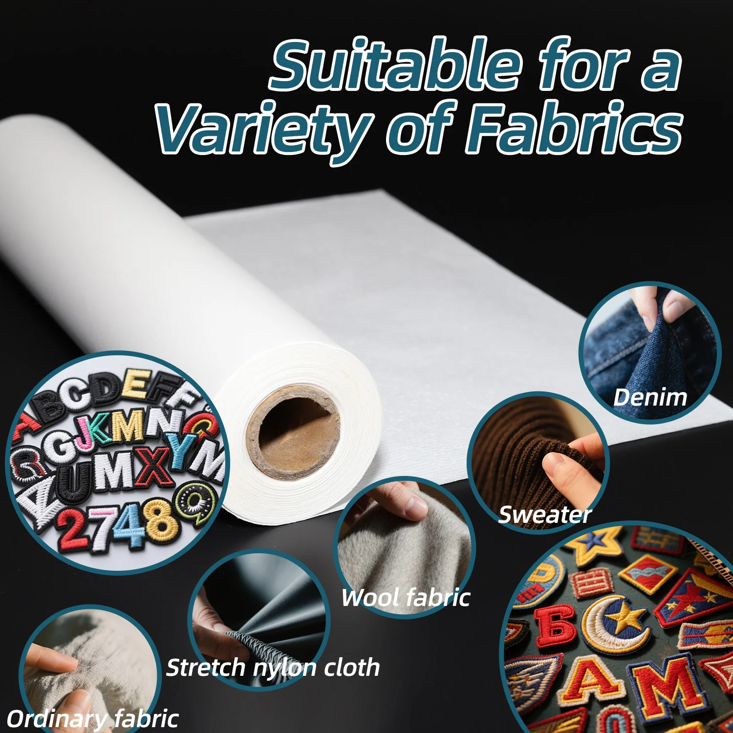 30cm X 9.14m Double-Sided Fusible Webbing with Paper Backing Lightweight for Fabric Applique Quilting And Crafting