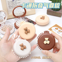 Cute Folding Mirror Comb Portable Mini Air Cushion Comb for Children and Girls Folding Air Bag  Student Massage