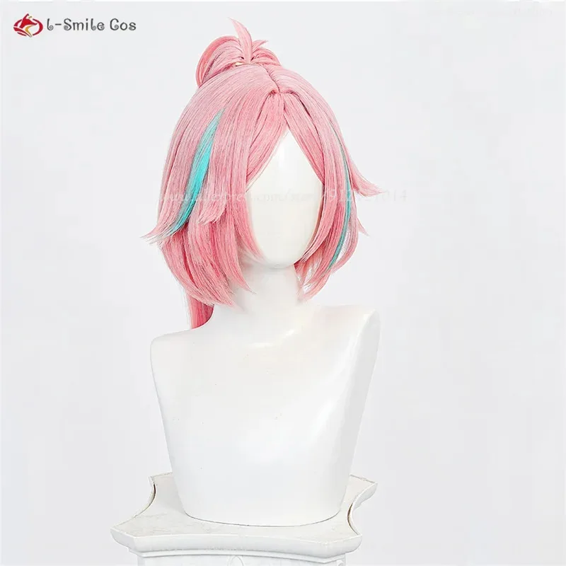 

aaa12 3HSR Rappa Косплей Парик 100 см Хвост Розовый Выделенный Термостойкие Синтетические Волосы Хэллоуин Аниме Парики Для Женщин + W