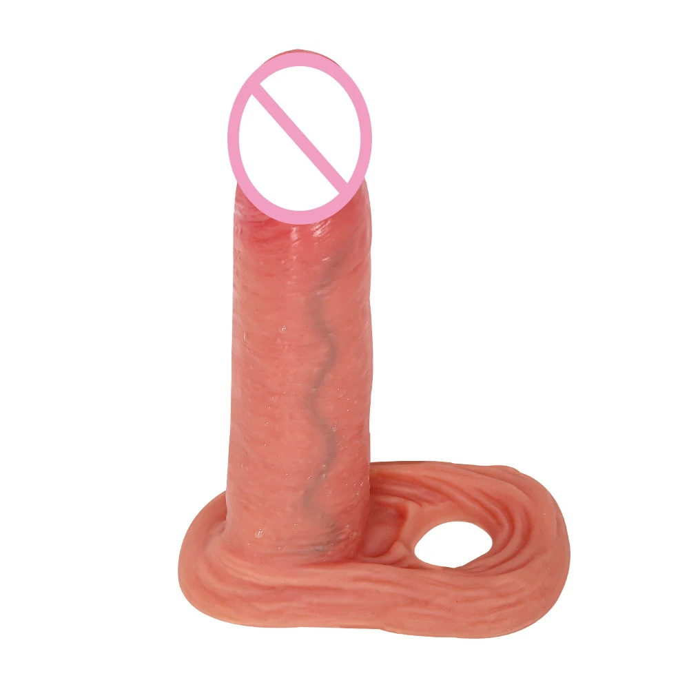 Realistic Penis Sleeve Reusable Silicone Condom Cock Extension Sex Toys Artificial Dick Enlargement/Extender Men Penis Enlarger