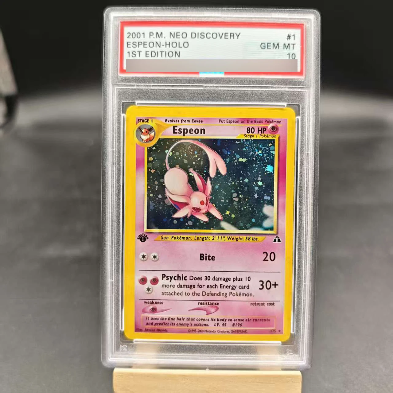 PTCG 1St Dragonite Espeon carte de note anglaise tyranitar arcanine typhlosion bricolage copie Version classique Anime Collection carte jouet