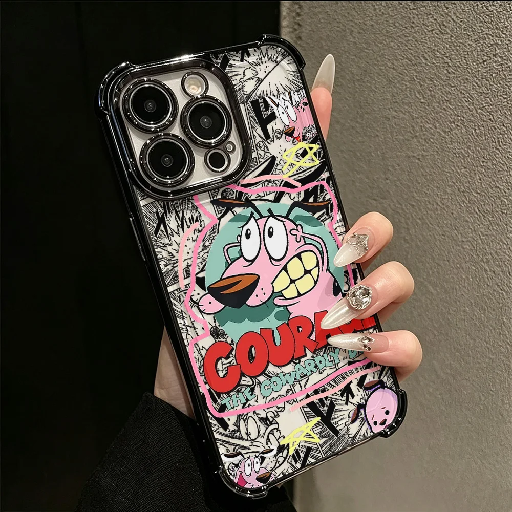 Coque de téléphone anti-chute avec airbag, motif dessin animé Courages Cowardly Dog, pour Xiaomi 15T 15 14 13 Pro Ultra 4G 5G