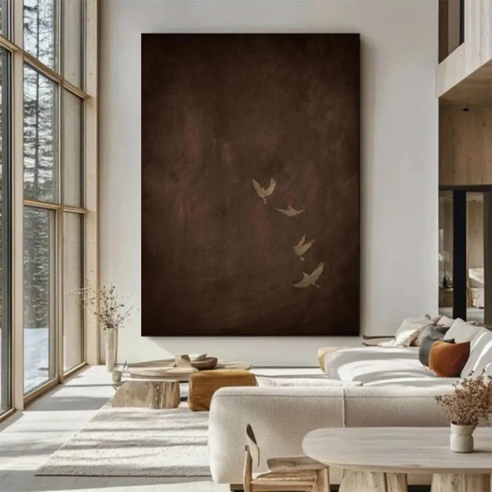 100% Handmade Abstract Oil Painting On Canvas Migratory Birds Wall Art Picture Arts Large Mural For Home Living Room Decor Image
