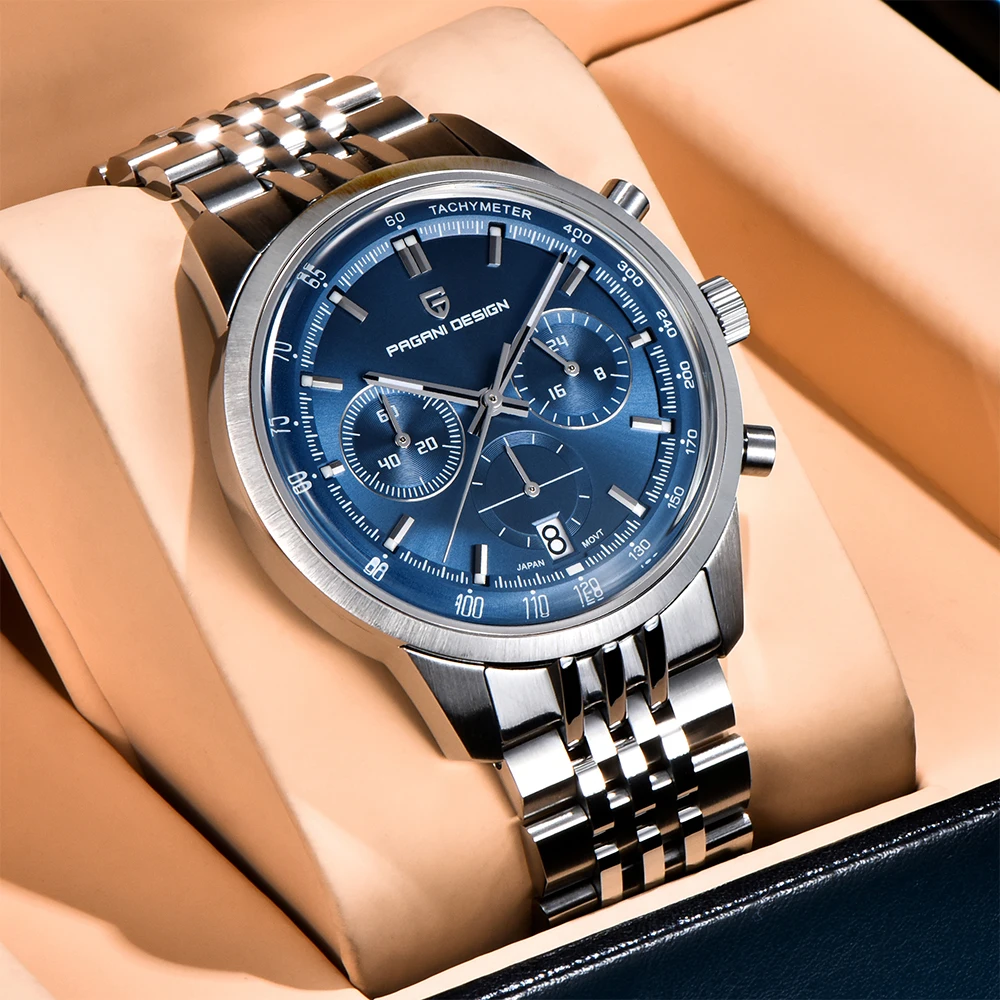PAGANI DESIGN 2026 New Men Watches Business Luxury Quartz Watch Men Speed Chronograph Stainless steel Waterproof Auto Date Watch