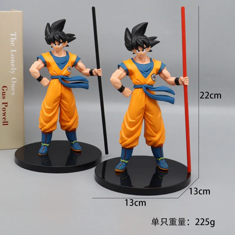 22CM Anime Dragon Ball Z Sun Wukong Stick 20th Anniversary Limited Model Vegeta Toy Gift Collection Figurka akcji PVC