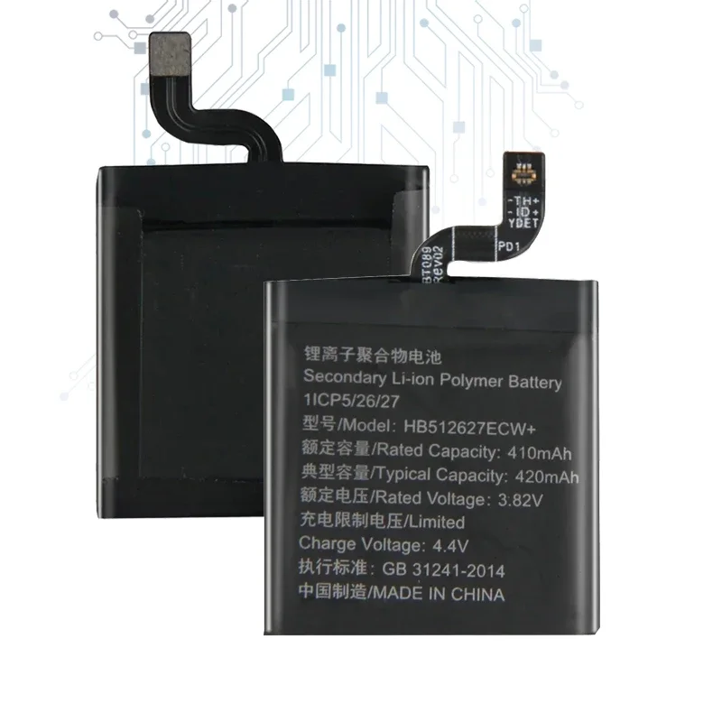 بطارية ساعة عالية الجودة بقدرة 420 مللي أمبير في الساعة لساعة هواوي GT 46 ملم FTN-B19 HB512627ECW+(46 ملم) #3