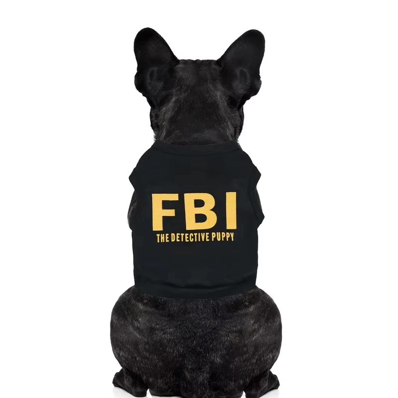 Summer Cotton Breathable Pet Dog Clothes FBI Camouflage Letter Print Small Dogs Vest T shirt XS-L Puppy Police Vest Clothing