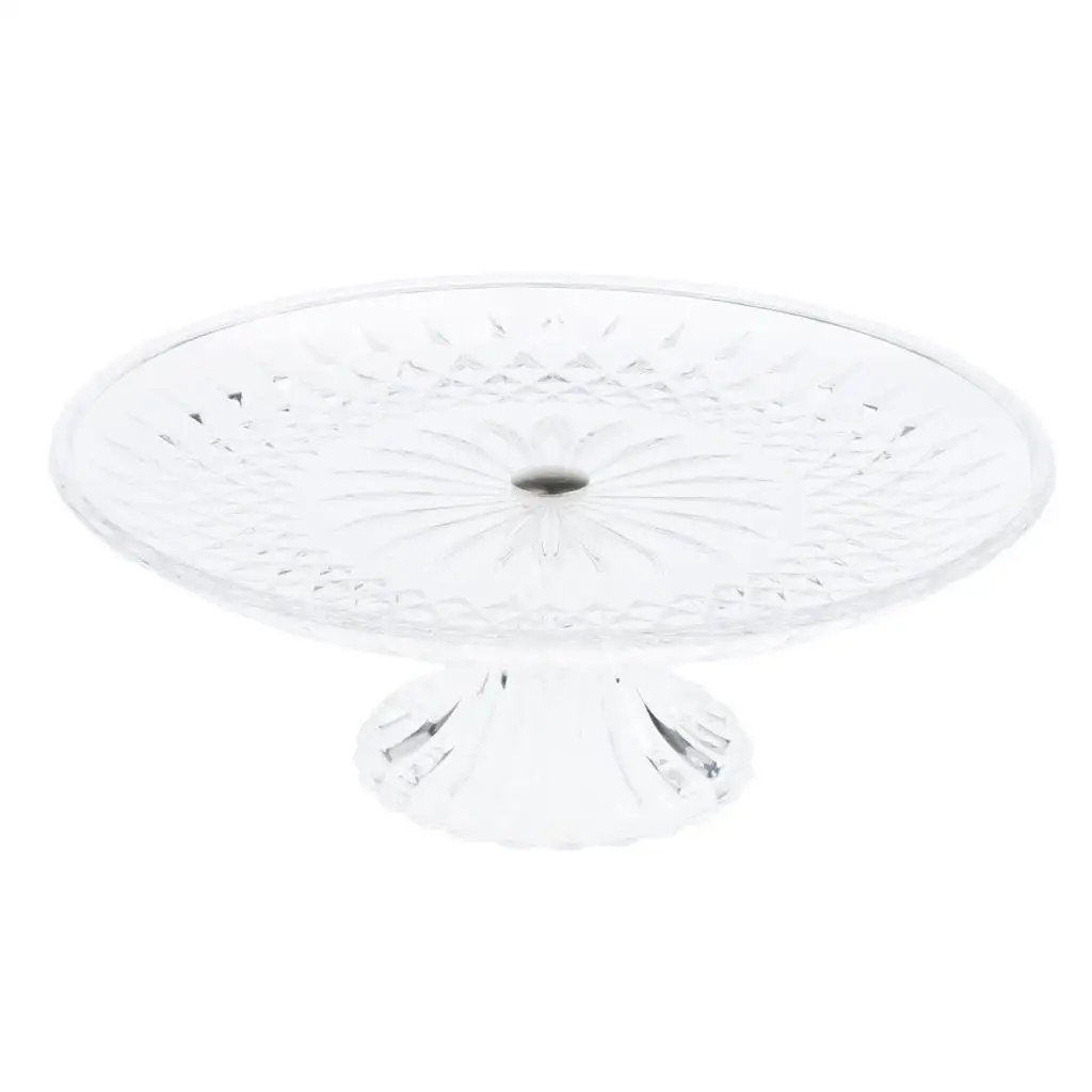 Clear Acrylic Plastic Food Tray Plate Round Snack Platter Stylish Dinnerware Set for Meal and Party Use