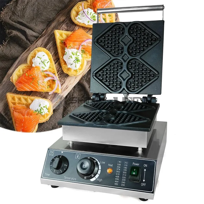 Electric Stainless Steel Mini Belgian Waffle Maker Kitchen Cooking Equipment for Sandwiches US Plug Household Application