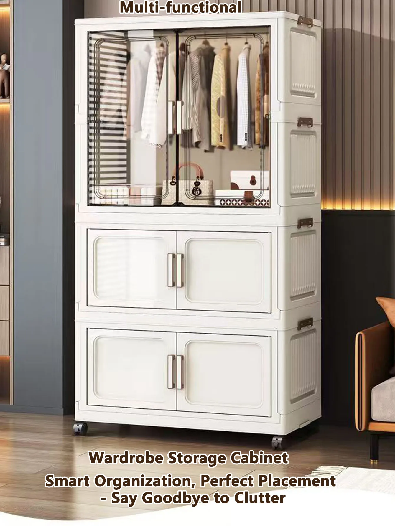New-Style Foldable Wardrobe for Kids & Adults – No-Install Simple Closet, Bedroom Clothes Storage Cabinet for Home