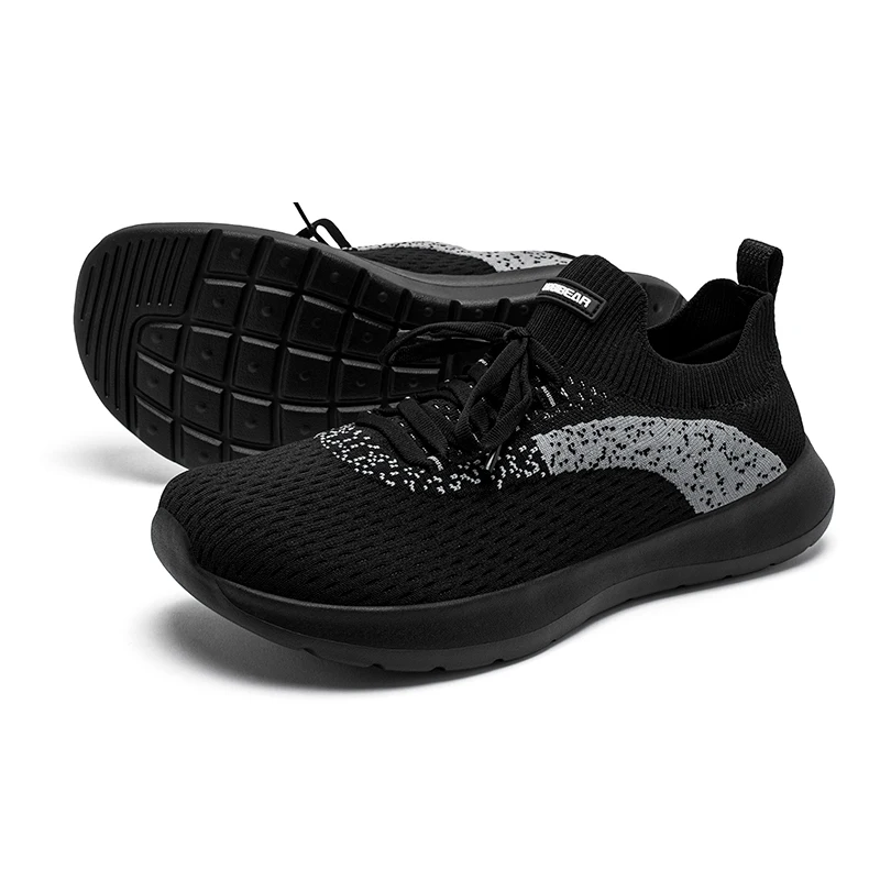 

HOBIBEAR кроссовки унисекс, удобные кроссовки с широким носком, дышащая сетчатая обувь на шнуровке, нескользящая прогулочная обувь