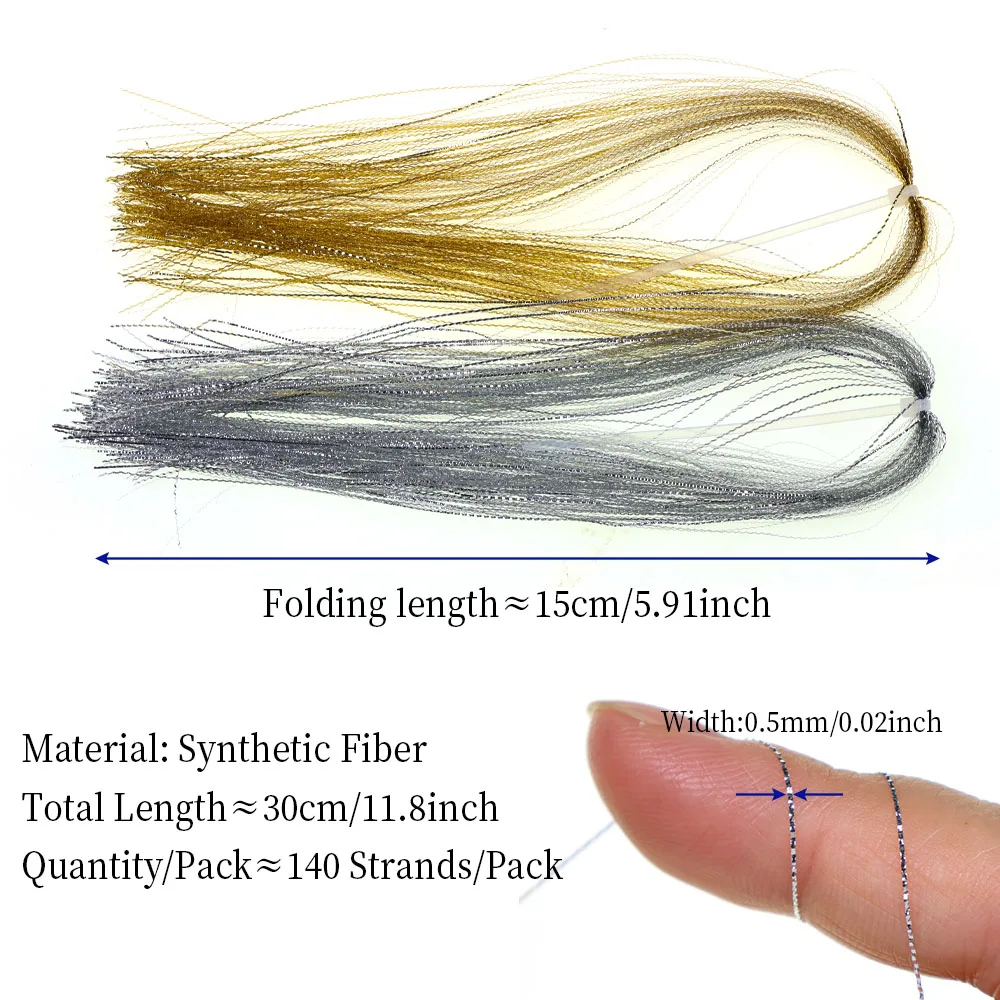 Flashabou Lateral Scale Fly Tying Material Durable Saltwater Corrugated Flash Tinsel for Minnow Jigs Assist Hooks Streamer Flies