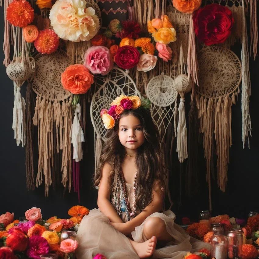 Mehofond Photography Background Bohemia Flowers Dream Catcher Girl Birthday Party Maternity Portrait Decor Backdrop Photo Studio