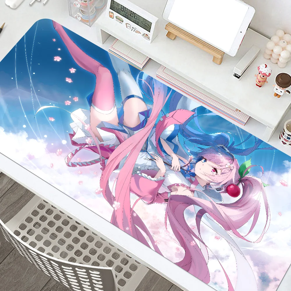 Anime Girl Hatsune M-Miku Mouse Mat Desk Mat With Pad Gaming Accessories Prime Gaming XXL Keyboard Pad Padding Mat