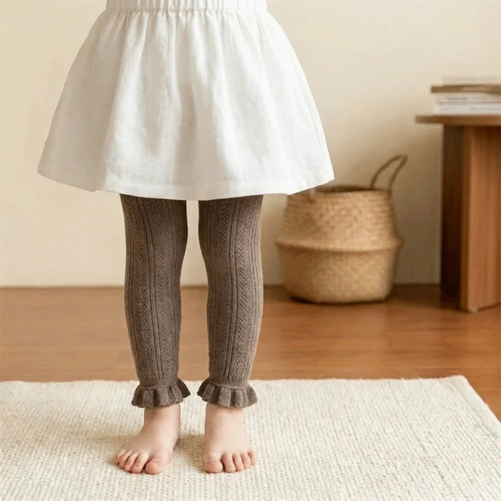 Fashion Soft Baby Legging Cotton Tight-fitting Toddler Pantyhose Lotus Edge Comfort Newborn Long Pants Socks Girls 1-6 Years Old
